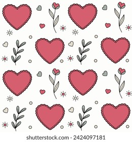 Love Blossoms: Soft Pink and Green Leafy Pattern
