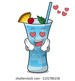 In love blue hawaii mascot cartoon