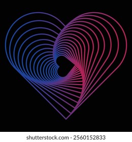 Love blue pink gradient vector in black background