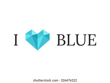 I love blue. Polygon heart. Easy to change colors.