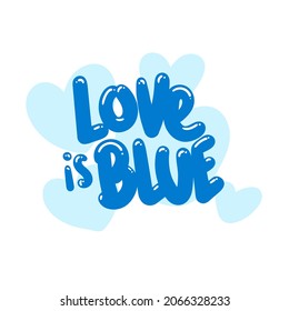 el amor es una cita azul tipo de texto diseño gráfico ilustración vectorial