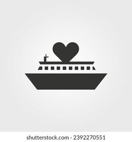 Love boat icon - Simple Vector Illustration