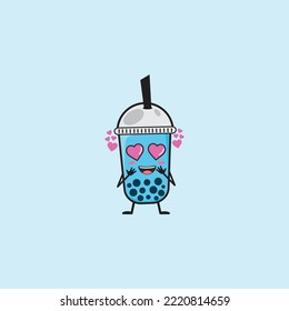 Love Boba Cute Kawaii Vector Design