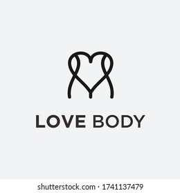 Love With Body Logo Design Vector Silhouette Illustration