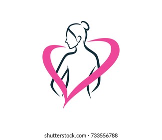 Love Body Logo Template Design Vector, Emblem, Design Concept, Creative Symbol, Icon