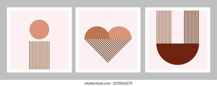 LOVE boho plants, shapes, figure, palm leaves and nature view. Modern floral vector illustration, poster, mood board, wall art poster, fashion. 