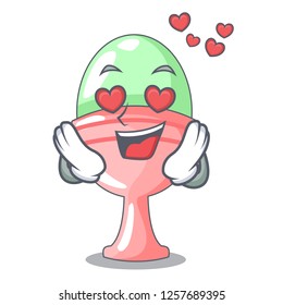 In love boiled organic chicken egg in cartoon