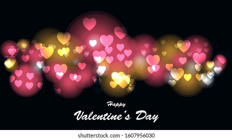 Love bokeh with heart shape of light for celebration valentine's day. abstract background