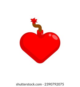 Love bomb isolated. explosive Heart. Vector illustration