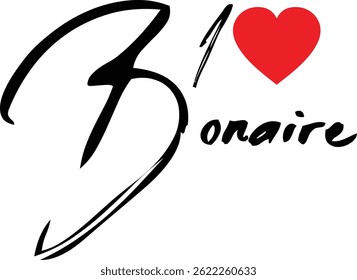 J'Aime Le Nom De Bonaire Country En Typographie Grunge