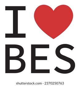 I love Bonaire, Sint Eustatius and Saba typography vector