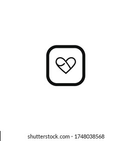 Love bond is strong force vector logo logotype icon