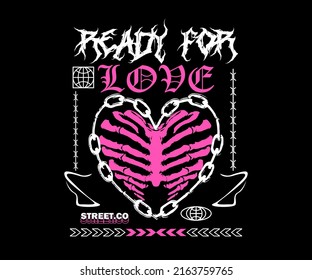 love to the bone slogan typography with love skull vector simple street style vintage design fashion illustration for streetwear and urban style t-shirts design, hoodies, etc