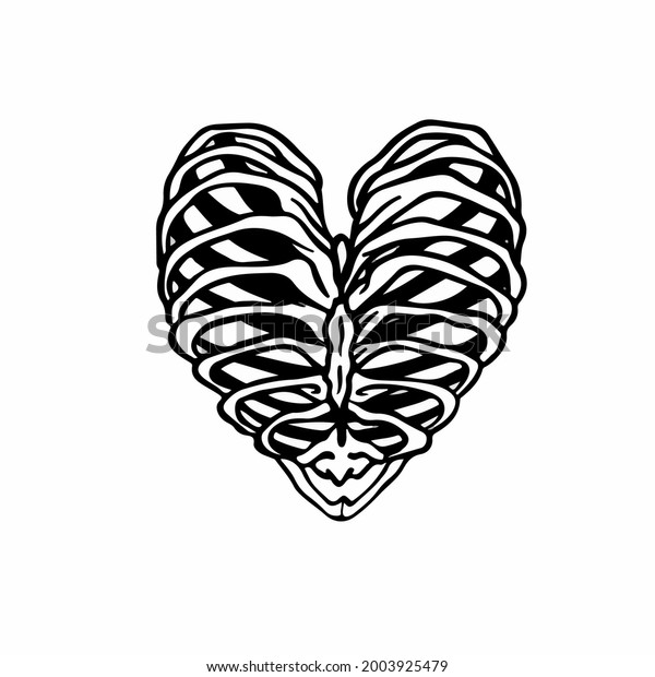 Love\
Bone Symbol. Tattoo Design. Vector\
Illustration.