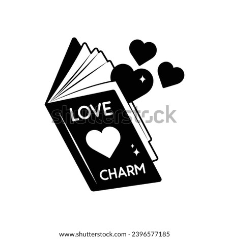 Love book doodle vector outline Sticker. EPS 10 file