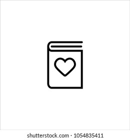 Love book icon vector