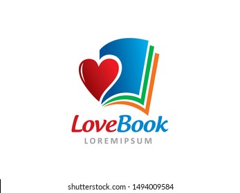 Love book logo symbol or icon template