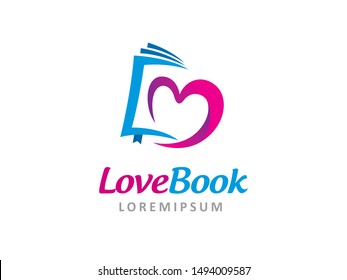 Love book logo symbol or icon template