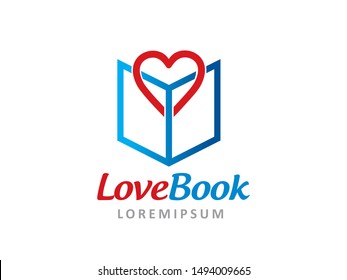 Love book logo symbol or icon template