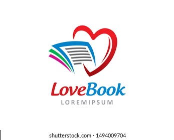 Love book logo symbol or icon template