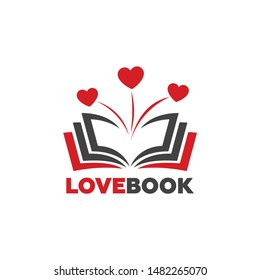 Love Book Logo Template Design Vector, Emblem, Design Concept, Creative Symbol, Icon