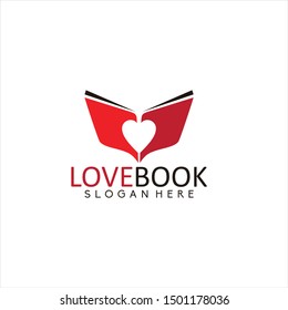 Love Book Logo Template Design Vector, Emblem, Concept Design, Creative Symbol, Icon