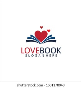 Love Book Logo Template Design Vector, Emblem, Concept Design, Creative Symbol, Icon