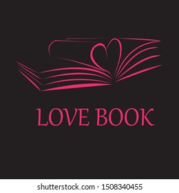 love book logo vector icon