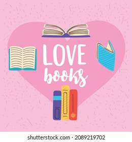 love books card with heart