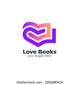 Love books creative icon design concept