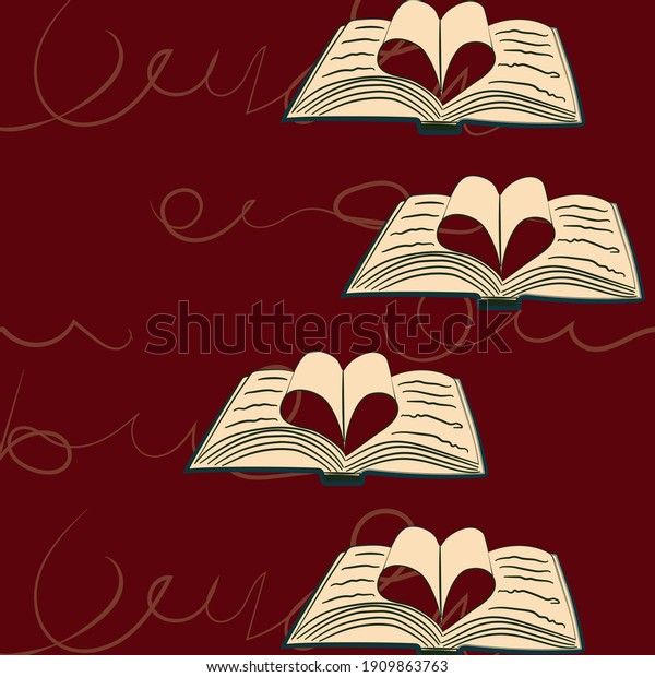 love for books. hand\
drawn