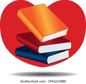 I love books. Reading or learning concept. Vector icon.