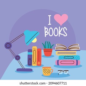 i love books with supplies