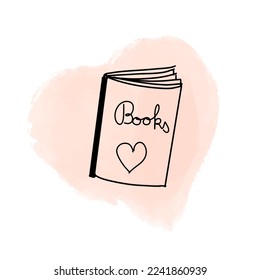 I love books watercolor vector illustration