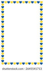 Love border frame design concept of heart symbols arranged and isolated on white background - vector illustration
