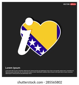 I love Bosnia flag heart
