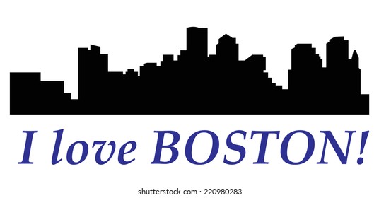 I love Boston! city silhouette
