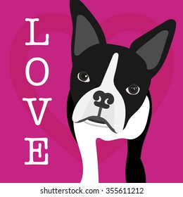 Love Boston Terrier Sign for Valentine's Day or Anniversary