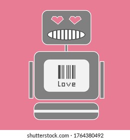 Ilustración vectorial de caracteres de los bots de amor