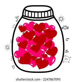 Love in bottle with abstract pattern