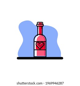 Love Bottle Conceptual Vector Icon Illustration Design eps10 great for any purposes