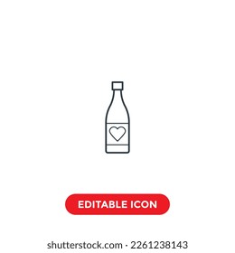 love bottle editable stroke icon, special valentine's icon