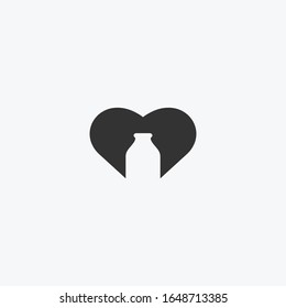Love Flasche Logo Symbol Vorlage Design in Vektorillustration Illustration.