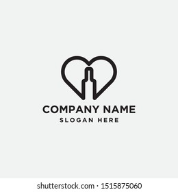 love bottle vector logo icon template