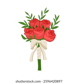 love bouquet wedding cartoon. marriage celebration, romance petals, arrangement vows love bouquet wedding sign. isolated symbol vector illustration