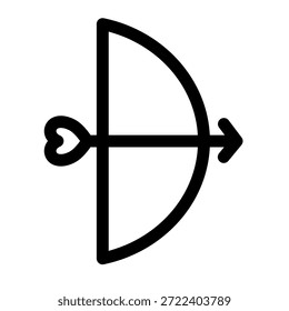 Amor arco y flecha - icono limpio y moderno del día de San Valentín.