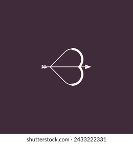 Love bow logo design simple minimalist concept