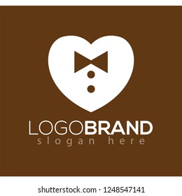 Love with bow tie logo icon vector