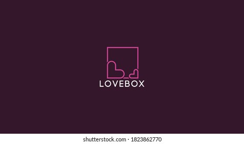 Love Box heart box pink logo dating app logo love app logo valentine design logo wedding design valentines day