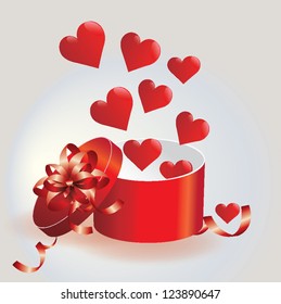love box with hearts vector